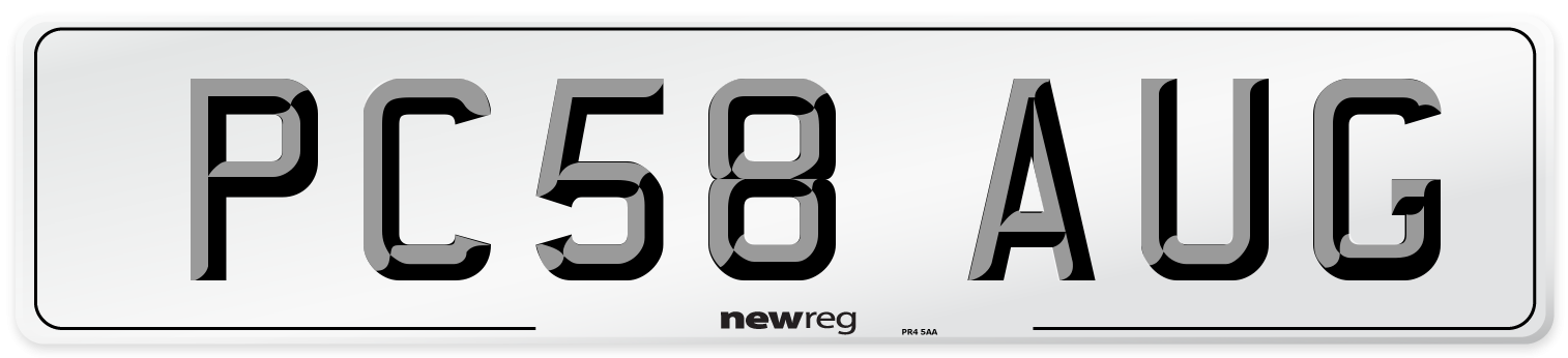 PC58 AUG Number Plate from New Reg